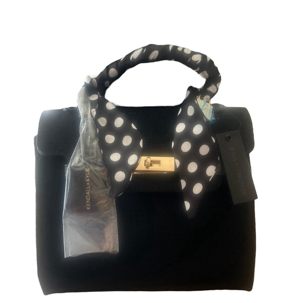 NWT AUTHENTIC Kendall & Kylie Black Satchel Luxury Style Boho Crossbody Handbag